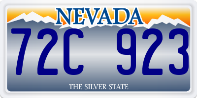 NV license plate 72C923