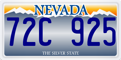 NV license plate 72C925
