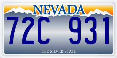 NV license plate 72C931