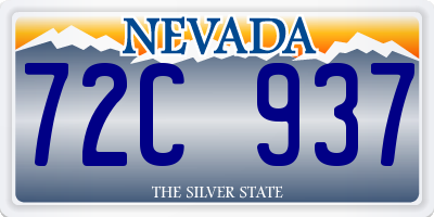 NV license plate 72C937
