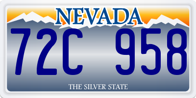 NV license plate 72C958