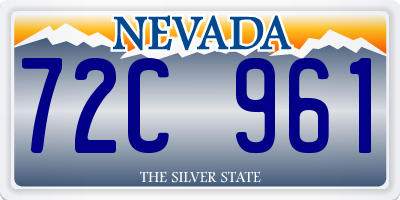 NV license plate 72C961