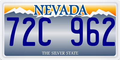 NV license plate 72C962