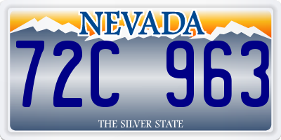 NV license plate 72C963