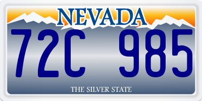 NV license plate 72C985