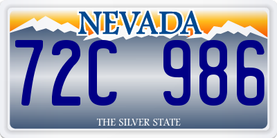 NV license plate 72C986