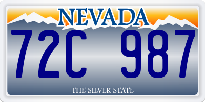 NV license plate 72C987