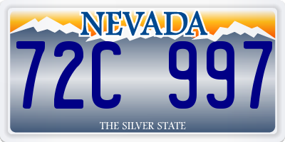 NV license plate 72C997