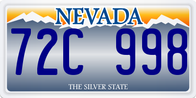 NV license plate 72C998