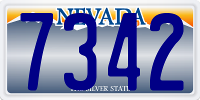 NV license plate 7342