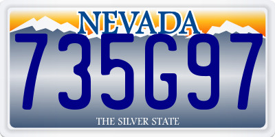 NV license plate 735G97