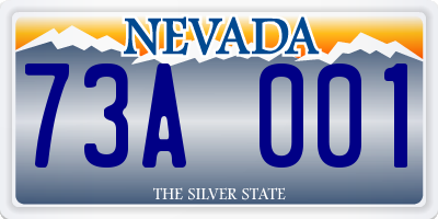 NV license plate 73A001