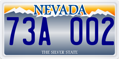 NV license plate 73A002