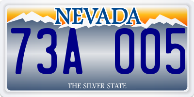 NV license plate 73A005