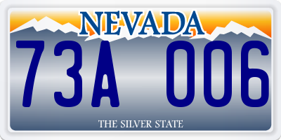 NV license plate 73A006