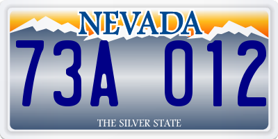 NV license plate 73A012