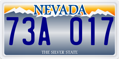 NV license plate 73A017