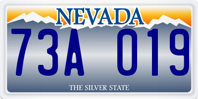 NV license plate 73A019