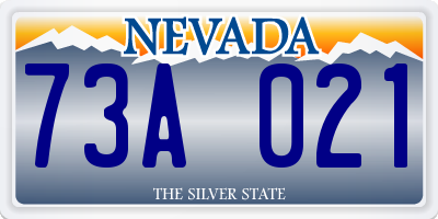 NV license plate 73A021