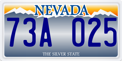 NV license plate 73A025