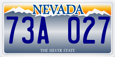 NV license plate 73A027