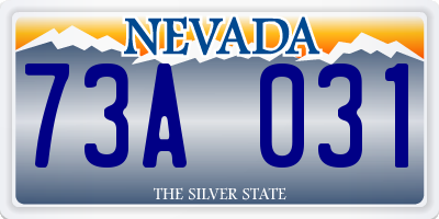 NV license plate 73A031