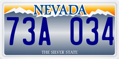 NV license plate 73A034