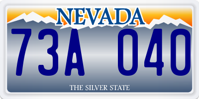 NV license plate 73A040