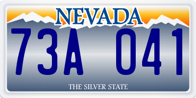 NV license plate 73A041