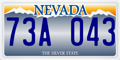 NV license plate 73A043