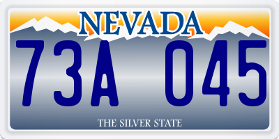 NV license plate 73A045