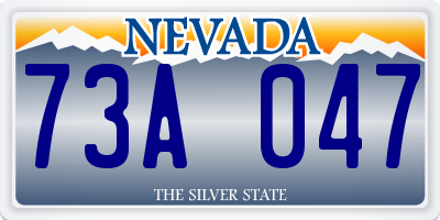 NV license plate 73A047