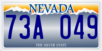 NV license plate 73A049