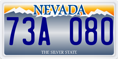 NV license plate 73A080
