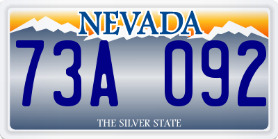 NV license plate 73A092