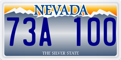 NV license plate 73A100