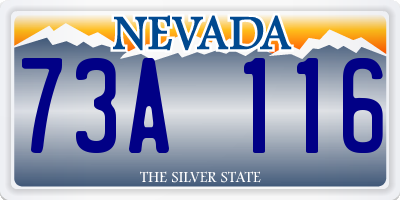 NV license plate 73A116