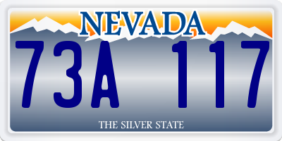 NV license plate 73A117
