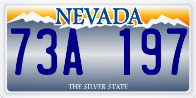 NV license plate 73A197