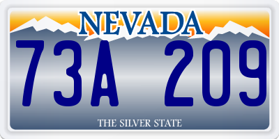 NV license plate 73A209