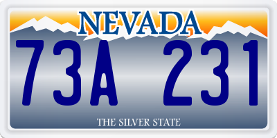 NV license plate 73A231