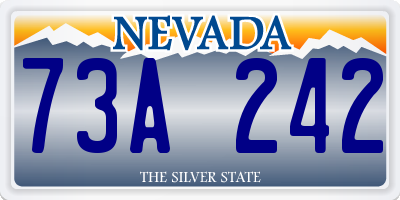 NV license plate 73A242