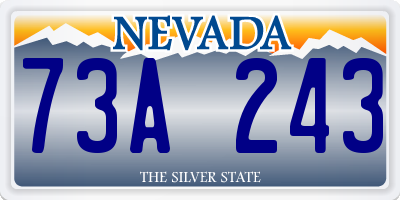 NV license plate 73A243