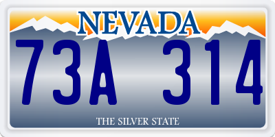 NV license plate 73A314