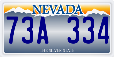 NV license plate 73A334