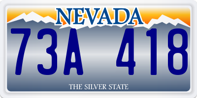 NV license plate 73A418