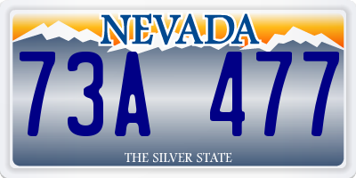 NV license plate 73A477