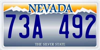 NV license plate 73A492