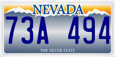 NV license plate 73A494