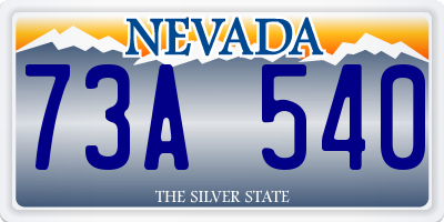 NV license plate 73A540